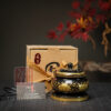 Lư xông trầm bằng điện họa tiết sen vàng - Ảnh 6