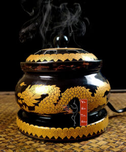 Lư điện xông trầm hương - Lưỡng Long Chầu Nguyệt - Size to, hẹn giờ, điều chỉnh nhiệt độ