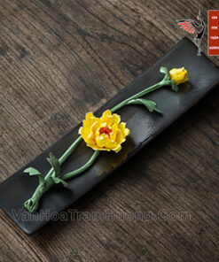 Khay cắm nhang trầm họa tiết Hoa Cúc Vàng