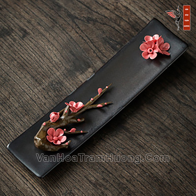Khay cắm nhang trầm họa tiết Hoa Đào