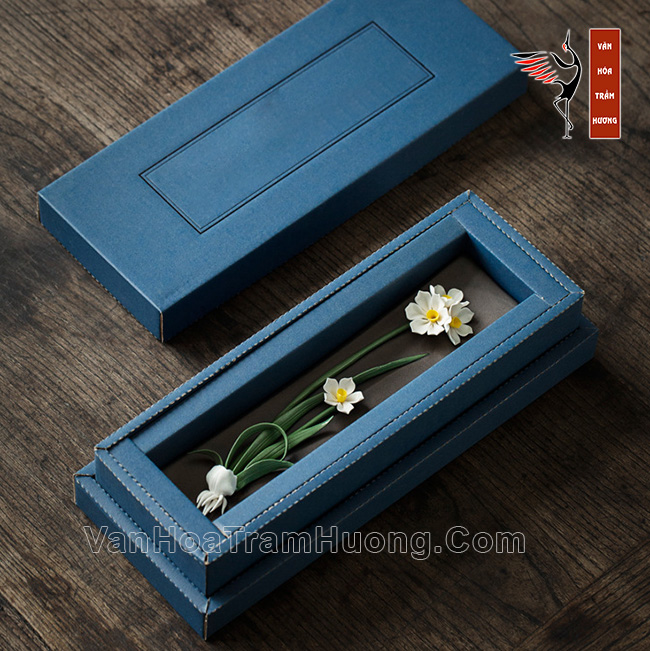 Khay cắm nhang trầm họa tiết Hoa Thủy Tiên - Ảnh 3
