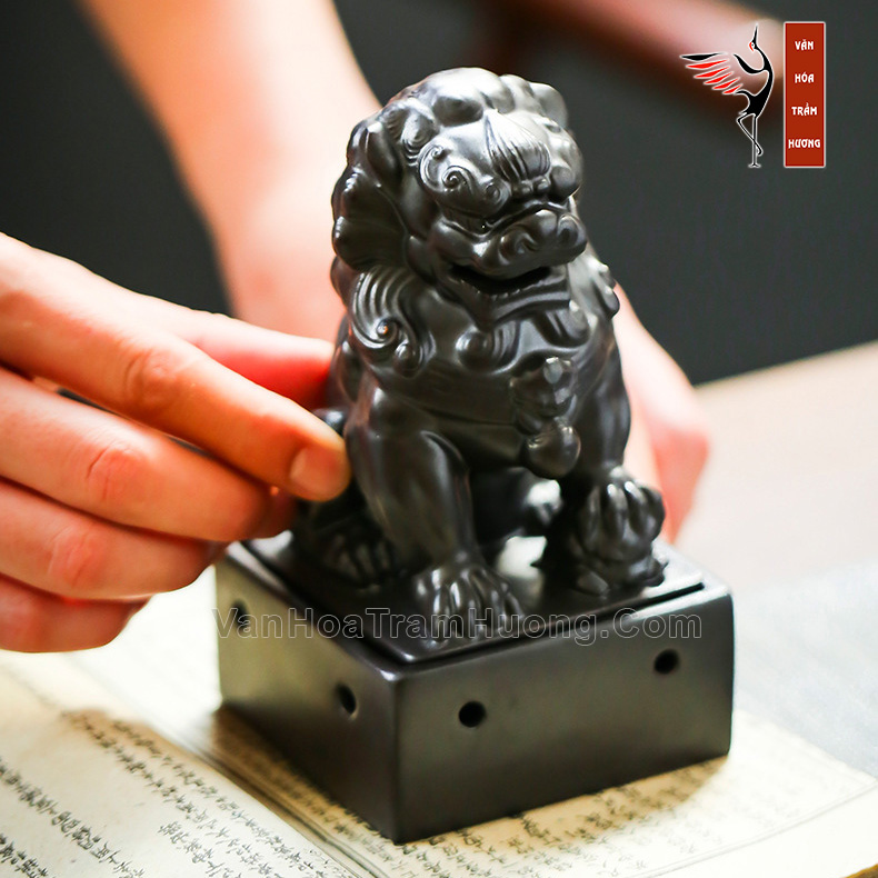Lư xông trầm bằng gốm dạng sư tử - Ảnh 7