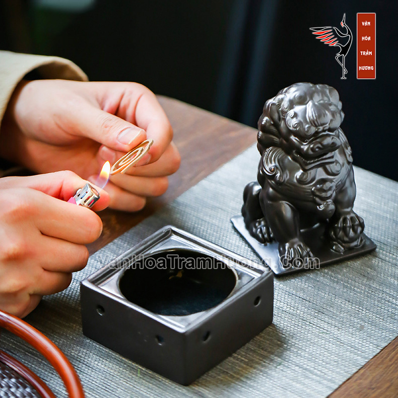 Lư xông trầm bằng gốm dạng sư tử - Ảnh 11