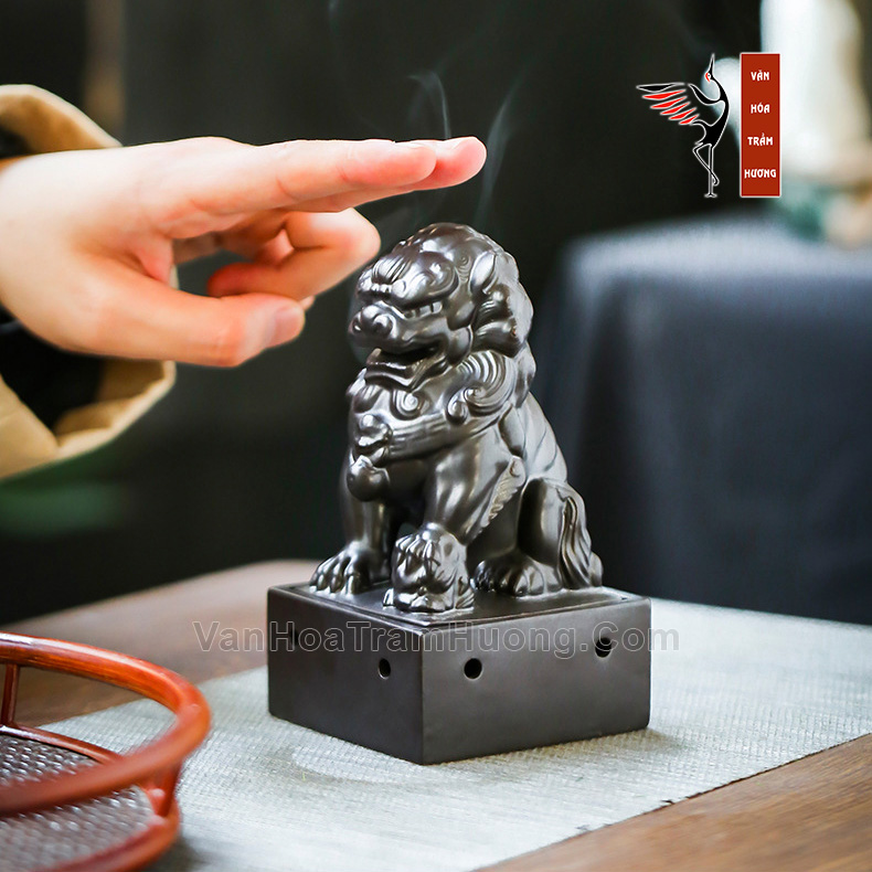 Lư xông trầm bằng gốm dạng sư tử - Ảnh 5