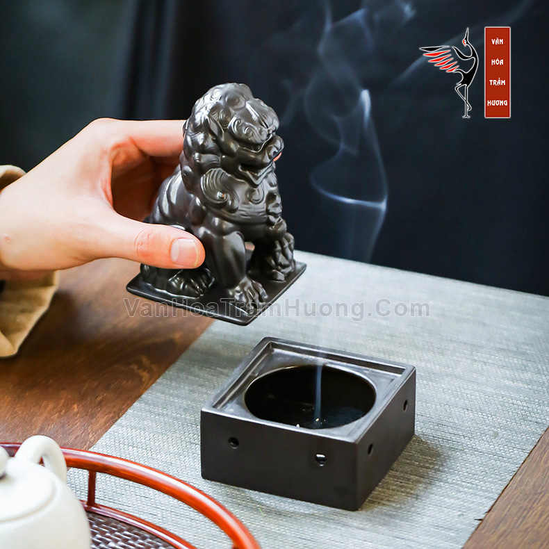 Lư xông trầm bằng gốm dạng sư tử - Ảnh 6