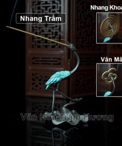 Đế Đốt Trầm Hương Hình Chim Hạc Tinh Xảo