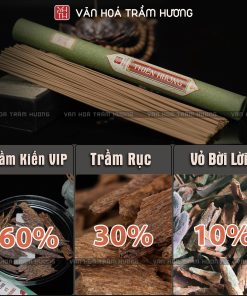 Nhang được làm từ bột trầm VIP kết hợp với vỏ cây bời lời