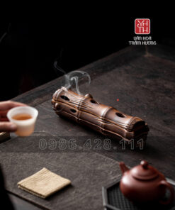 Hộp đốt nhang trầm không tăm gốm trúc