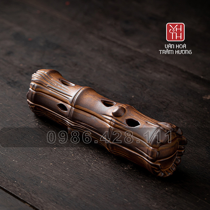 Hộp đốt nhang trầm không tăm gốm trúc - Ảnh 8