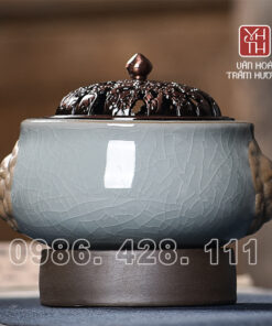 Lư xông trầm bằng điện gốm men ngọc