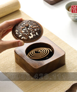 Lư xông trầm bằng gỗ óc chó