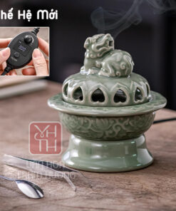 Lư điện xông trầm nắp nghê chầu