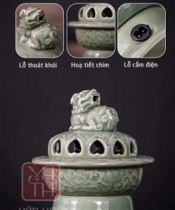 Thiết kế của Lư điện xông trầm nắp nghê