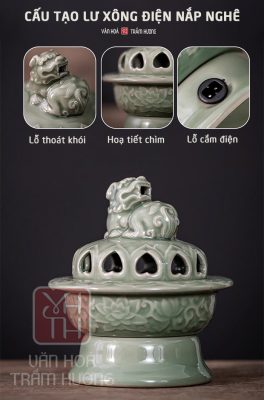 Thiết kế của Lư điện xông trầm nắp nghê