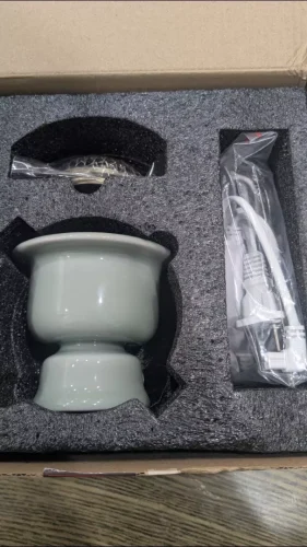 Lư đốt trầm hương bằng điện Gốm Men Lam photo review