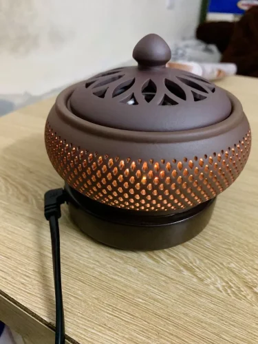 Lư xông trầm bằng điện có đèn photo review