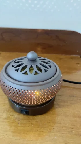 Lư xông trầm bằng điện có đèn photo review