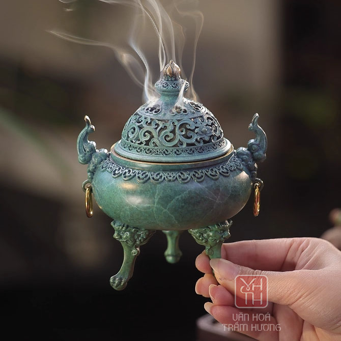 Lư đồng xông trầm Phù Vân cao cấp - Ảnh 2