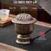 Lư điện xông trầm gốm men lá - Ảnh 2