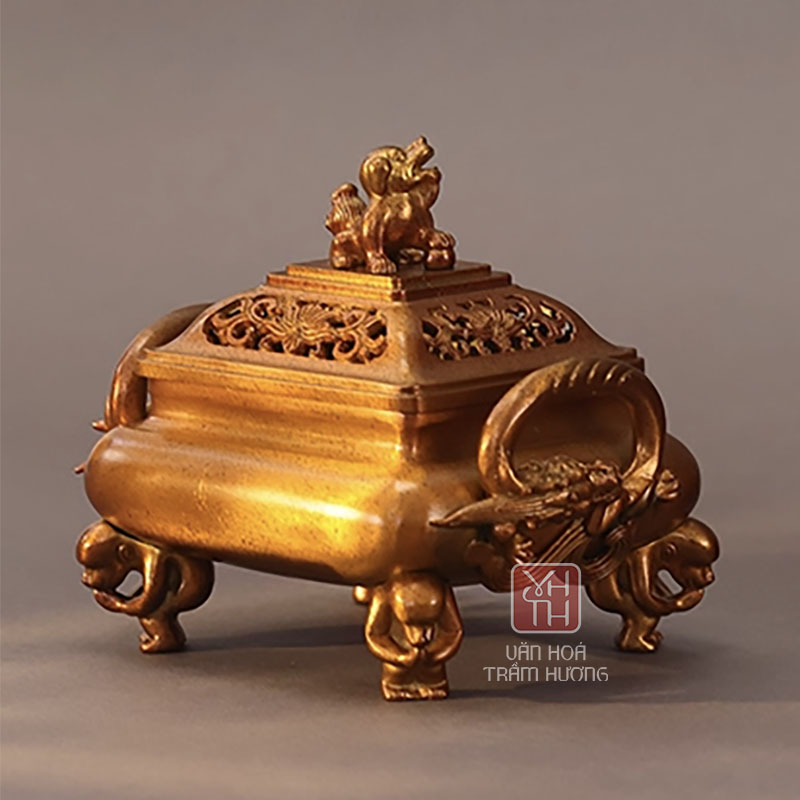 Lư Xông Trầm Bằng Đồng Cao Cấp Kim Long - Ảnh 2