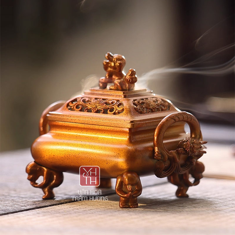 Lư Xông Trầm Bằng Đồng Cao Cấp Kim Long