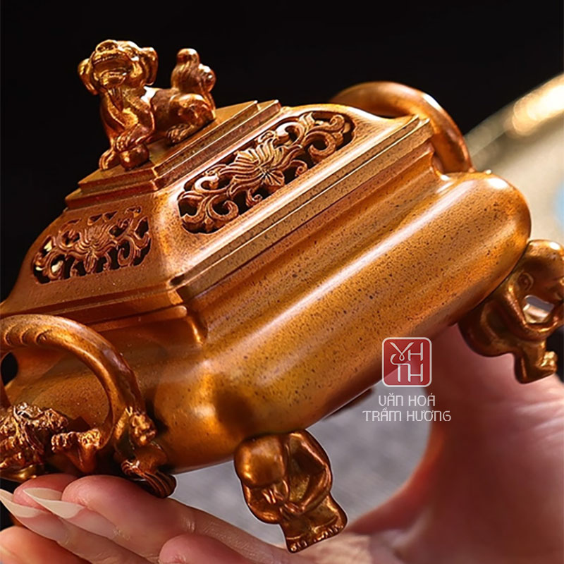 Lư Xông Trầm Bằng Đồng Cao Cấp Kim Long - Ảnh 3