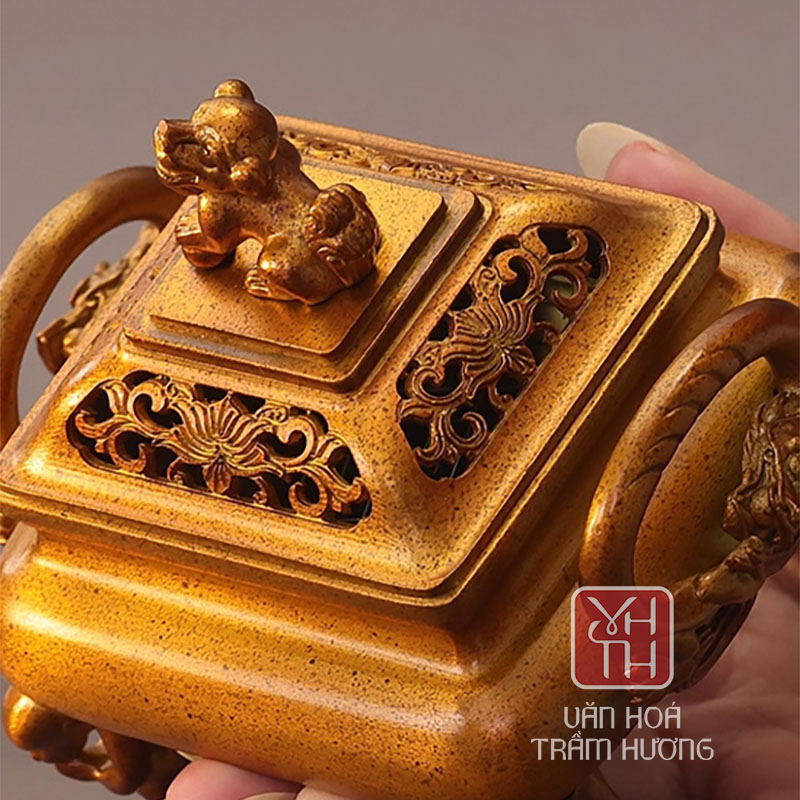 Lư Xông Trầm Bằng Đồng Cao Cấp Kim Long - Ảnh 4