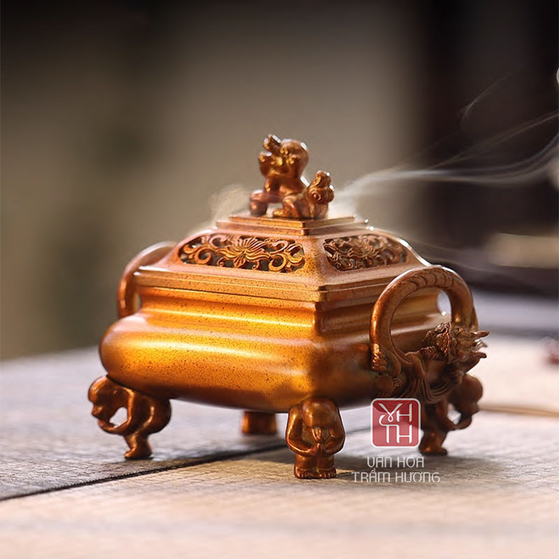 Lư Xông Trầm Bằng Đồng Cao Cấp Kim Long - Ảnh 5